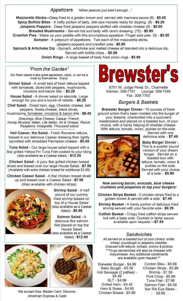 Brewster's Restaurant - Chalmette, LA menu_pic