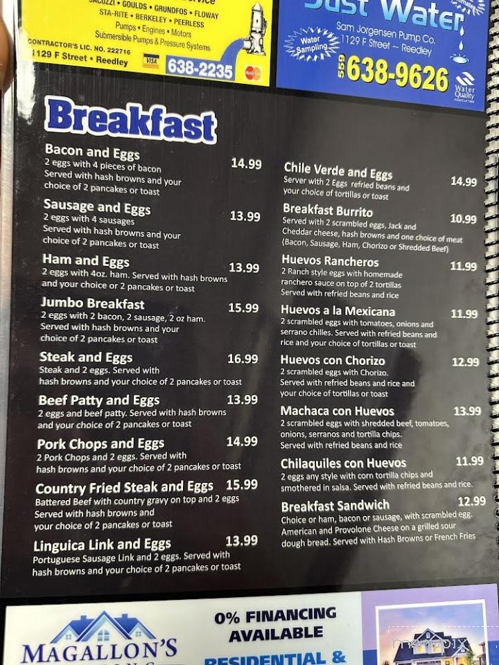 M & J Family Restaurant - Dinuba, CA menu_pic