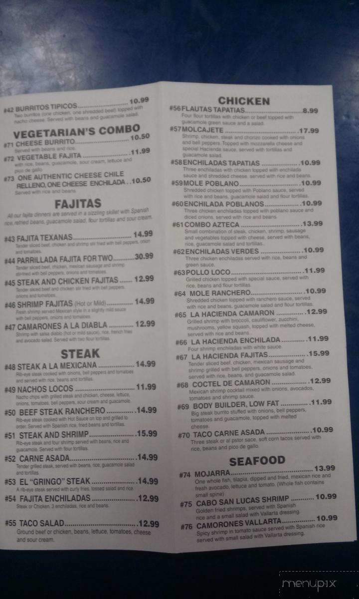 La Hacienda - Lafayette, LA menu_pic