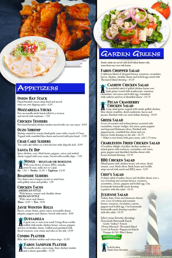 Faros Family Restaurant - Fond Du Lac, WI menu_pic
