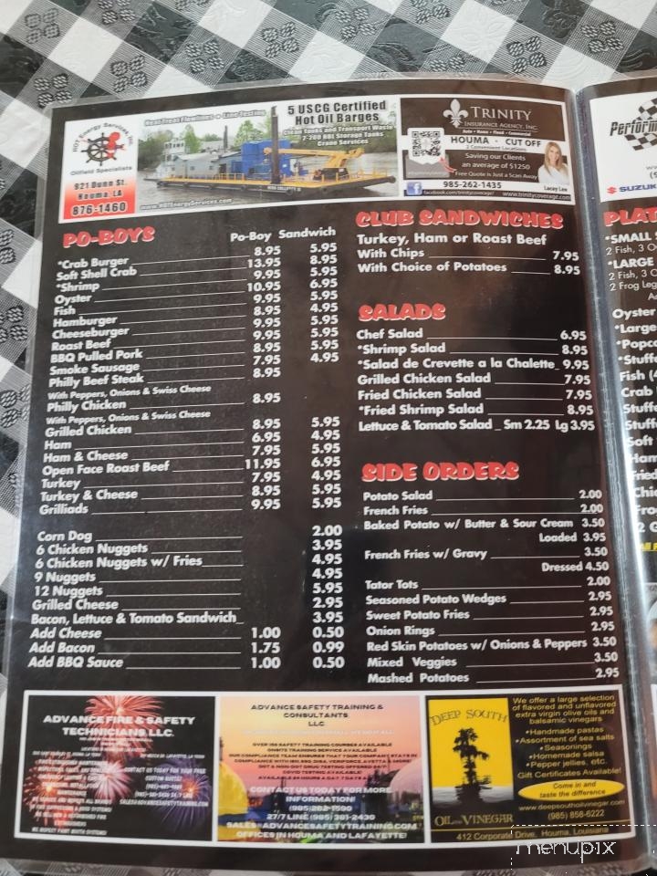 Blackie's Po-Boy Shop - Lockport, LA menu_pic