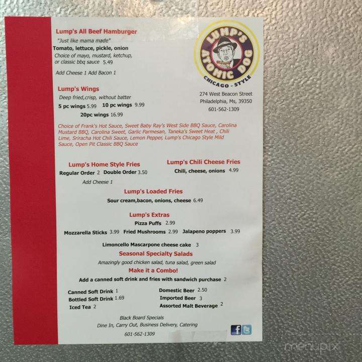 Lump's Atomic Dog - Philadelphia, MS menu_pic