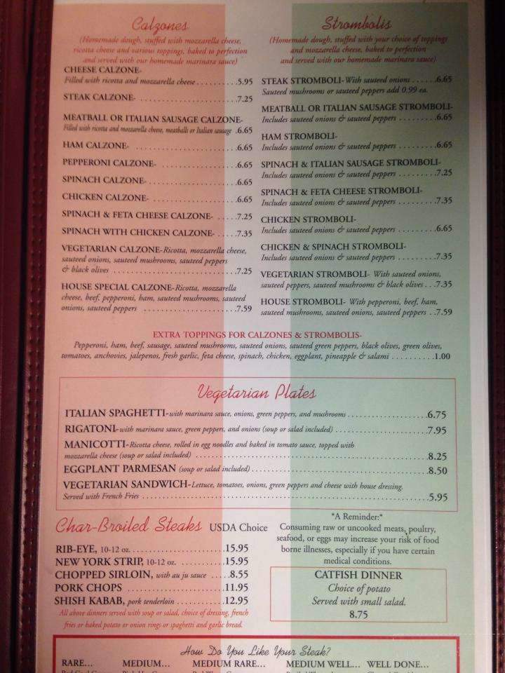 Gondolier Pizza & Steakhouse - Athens, TN menu_pic