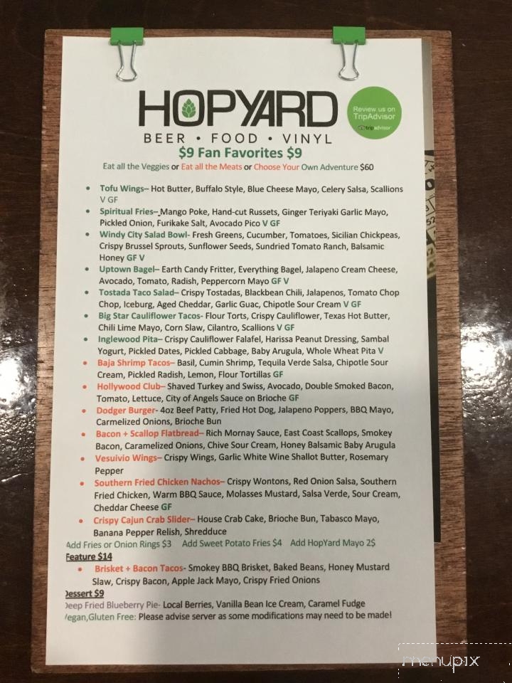 Hopyard Halifax - Halifax, NS menu_pic