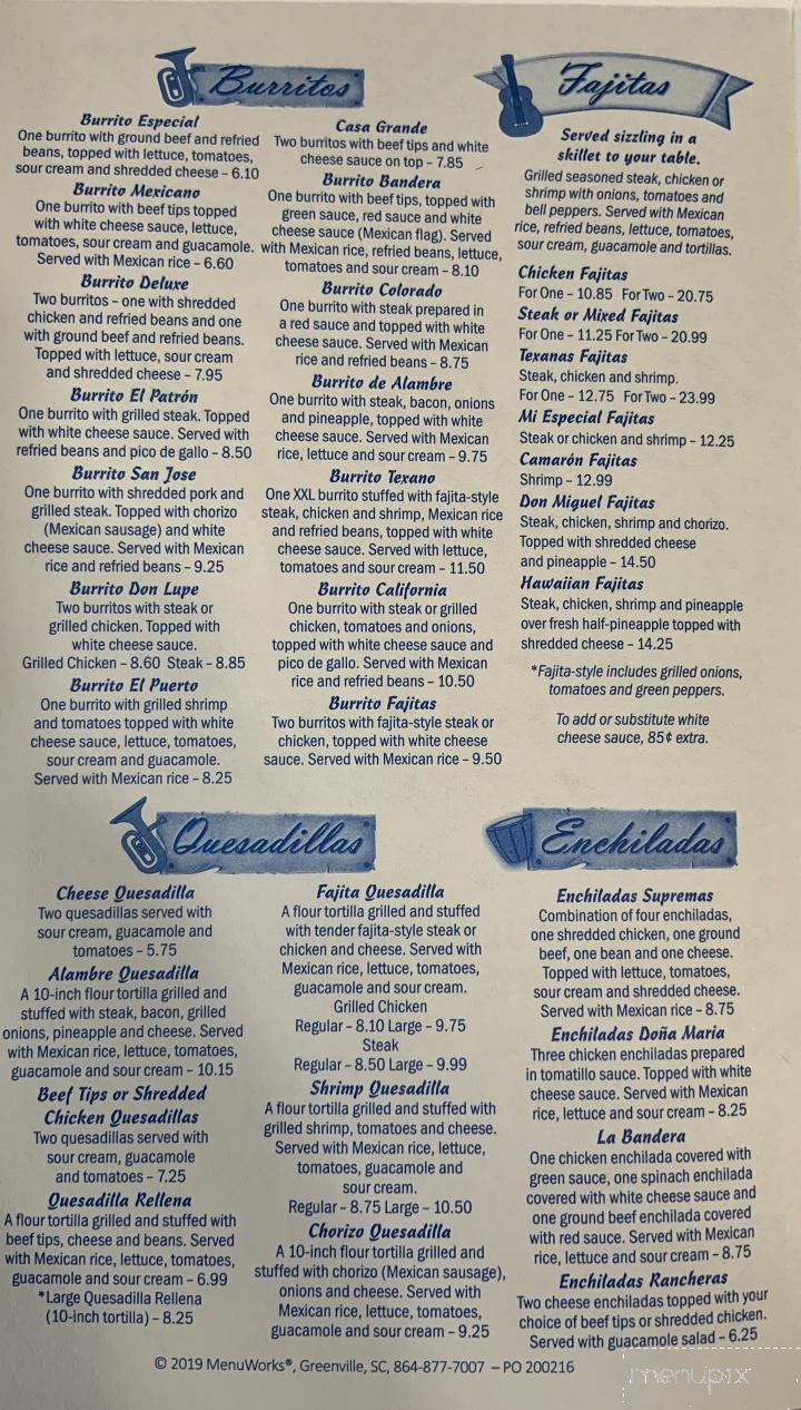 Cielito Lindo - Vonore, TN menu_pic