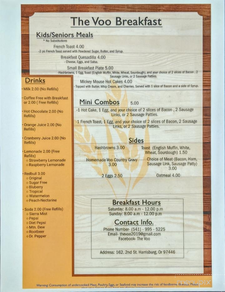 Ron-D-Voo Tavern - Harrisburg, OR menu_pic