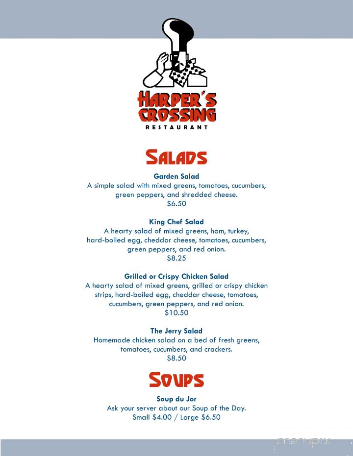 Harper's Crossing Restaurant - Bear Creek, NC menu_pic