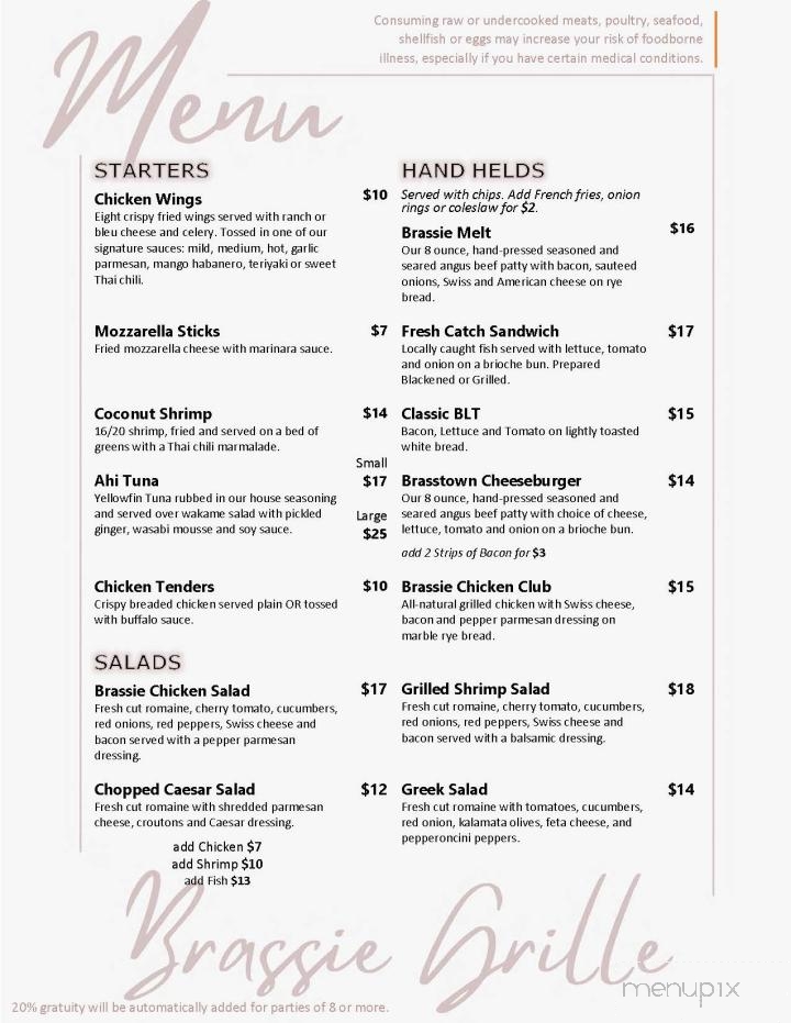 Brassie Grille - Melbourne Beach, FL menu_pic