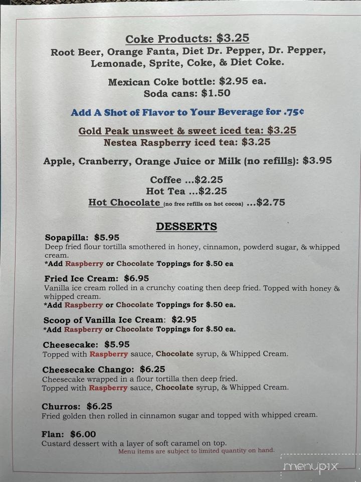 Miguel's Authentic Mexican Cuisine - Fairbanks, AK menu_pic