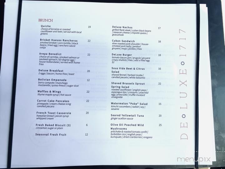 Deluxe 1717 - Pasadena, CA menu_pic