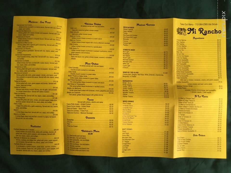 Mi Rancho - Ida Grove, IA menu_pic