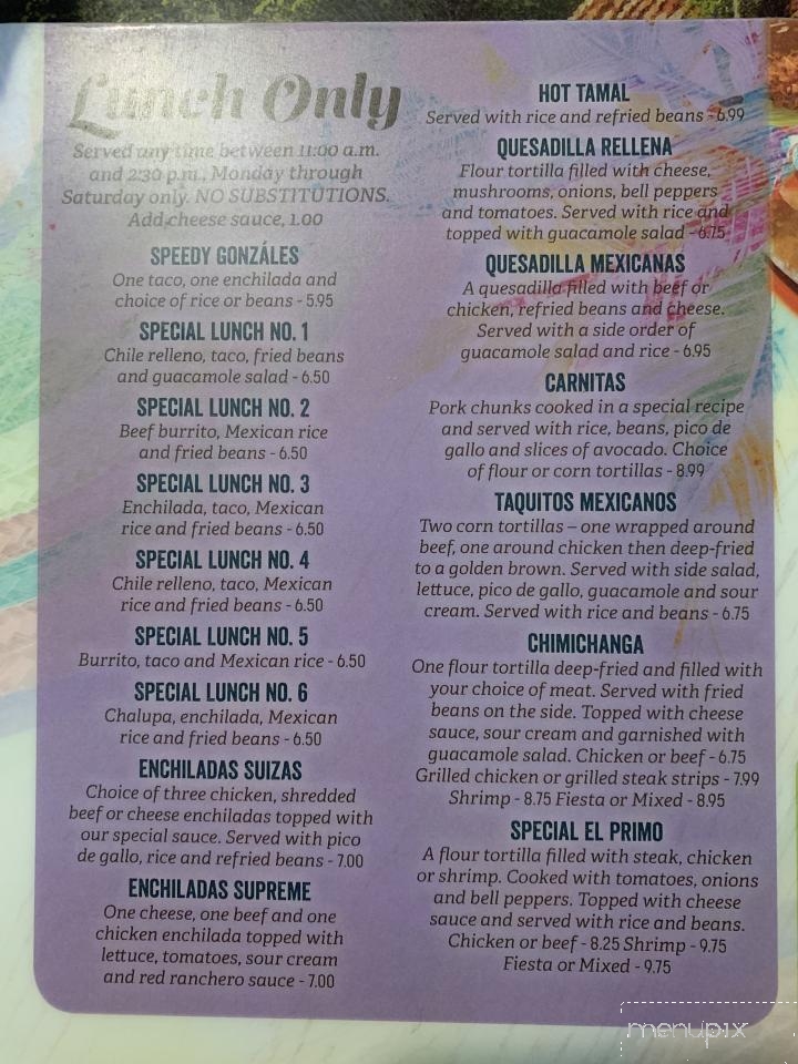 Los Portales Mexican Restaurant - Benton, KY menu_pic