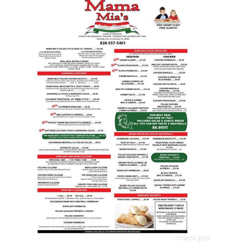 Mama Mia Italian Kitchen - Murphy, NC menu_pic