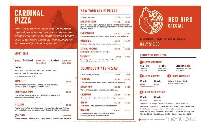 Cardinal Pizza - Westerville, OH menu_pic