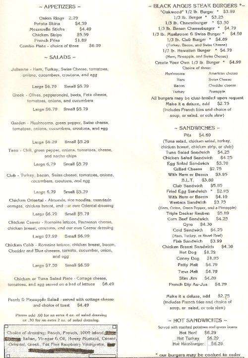 Oakwood Cafe - Melvindale, MI menu_pic