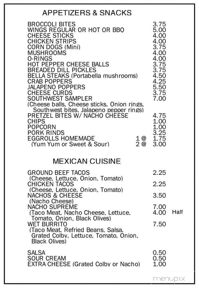 Fergs' Parma Pub - Parma, MI menu_pic
