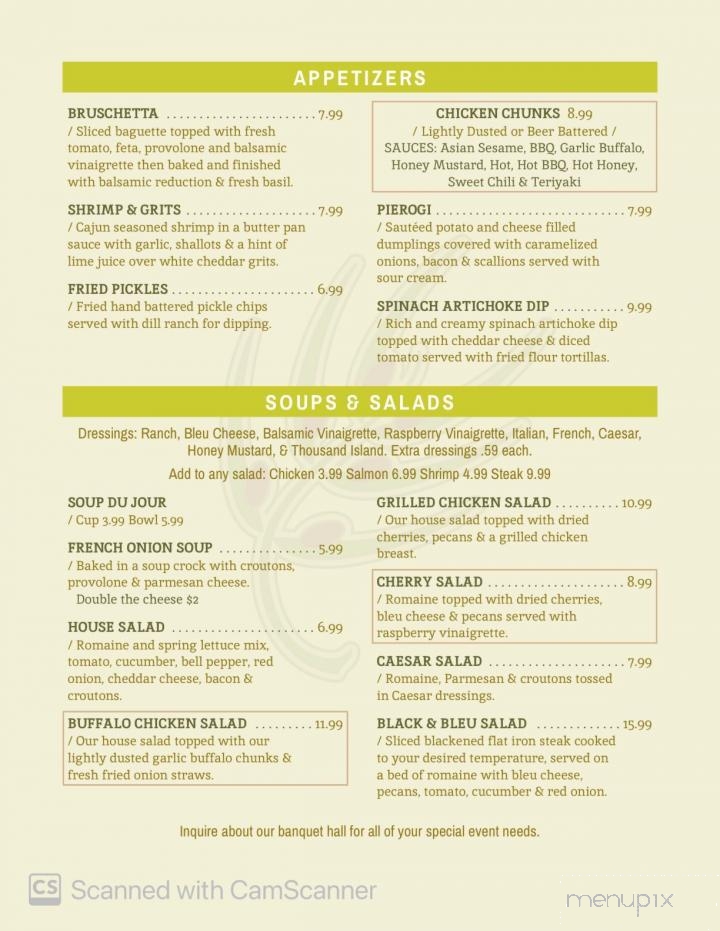 Quimby's Food & Spirits - Lambertville, MI menu_pic