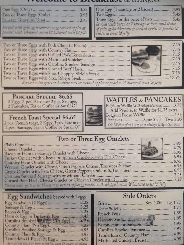 Plaza Cafe - High Point, NC menu_pic