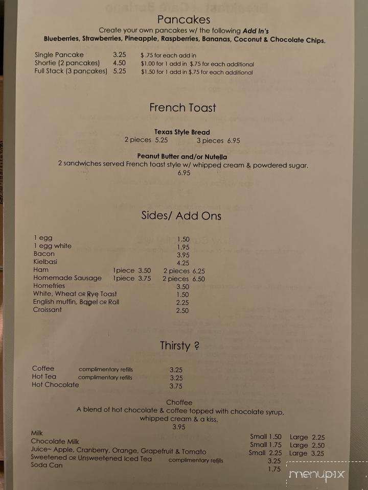 Cafe Soriano - Peckville, PA menu_pic