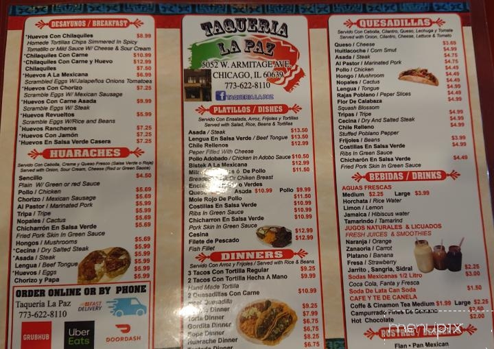 Taqueria La Paz - Chicago, IL menu_pic