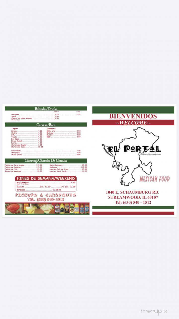 El Portal Mexican Food - Streamwood, IL menu_pic