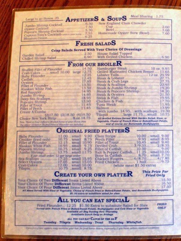 Captain Tom's Seafood - Colonial Heights, VA menu_pic