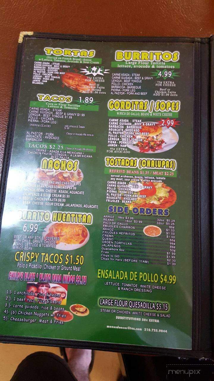 Taqueria Huentitan Jalisco #3 - San Antonio, TX menu_pic