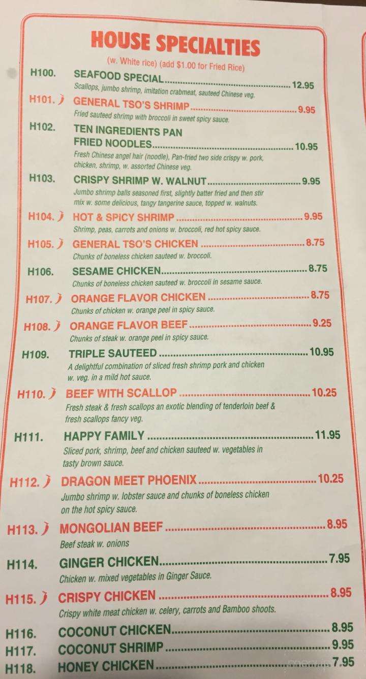 King Chef Restaurant - Hurricane, WV menu_pic