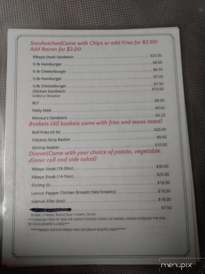 Western Keg - Benkelman, NE menu_pic