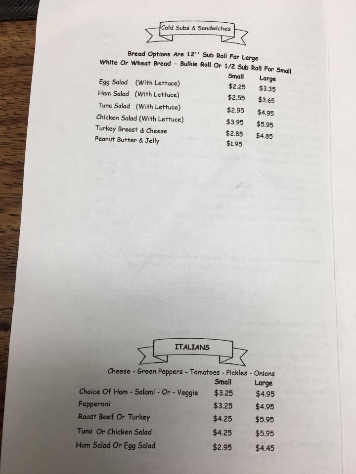 Minot Country Store - Minot, ME menu_pic