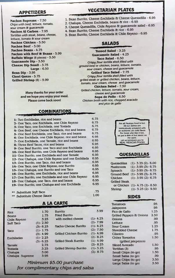 El Agave - Eatonton, GA menu_pic