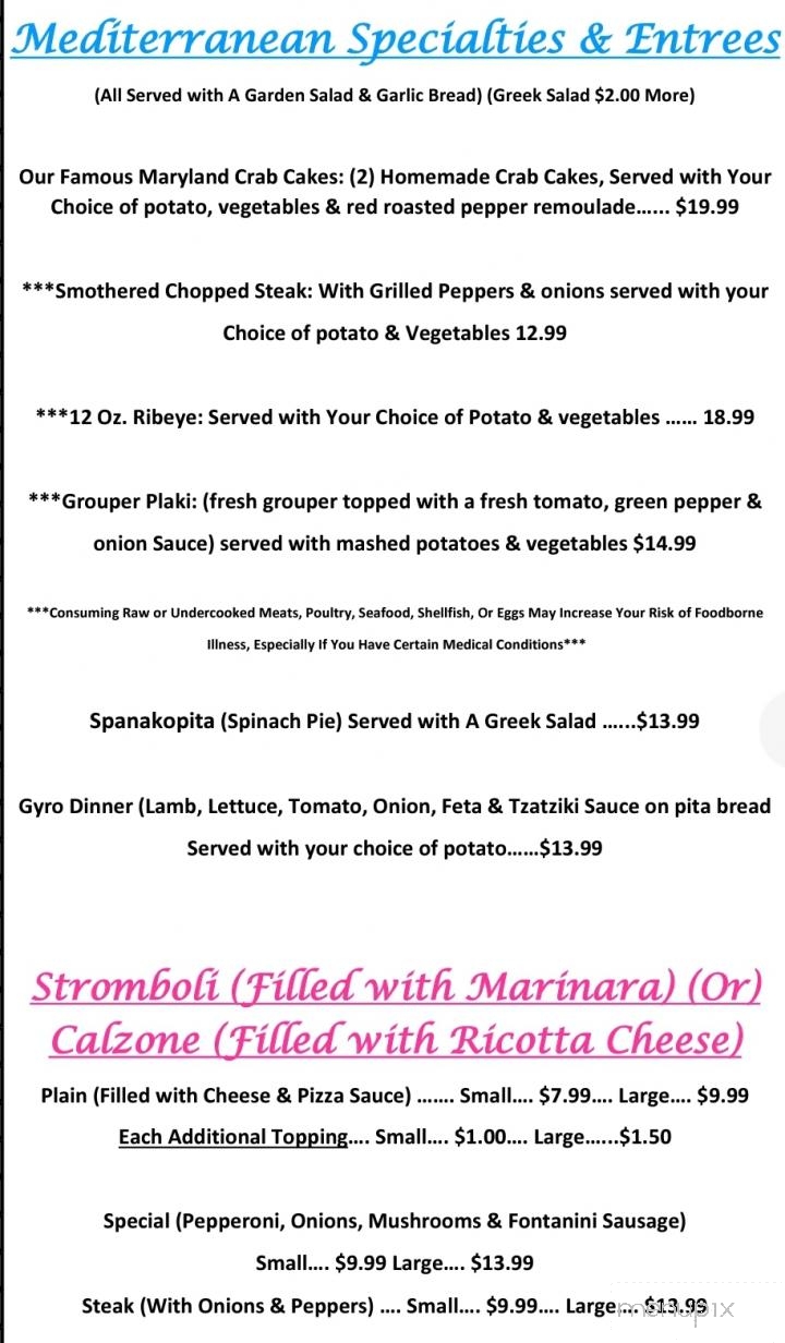 Jessica's Mediterranean & American Eatery - Rutherford College, NC menu_pic