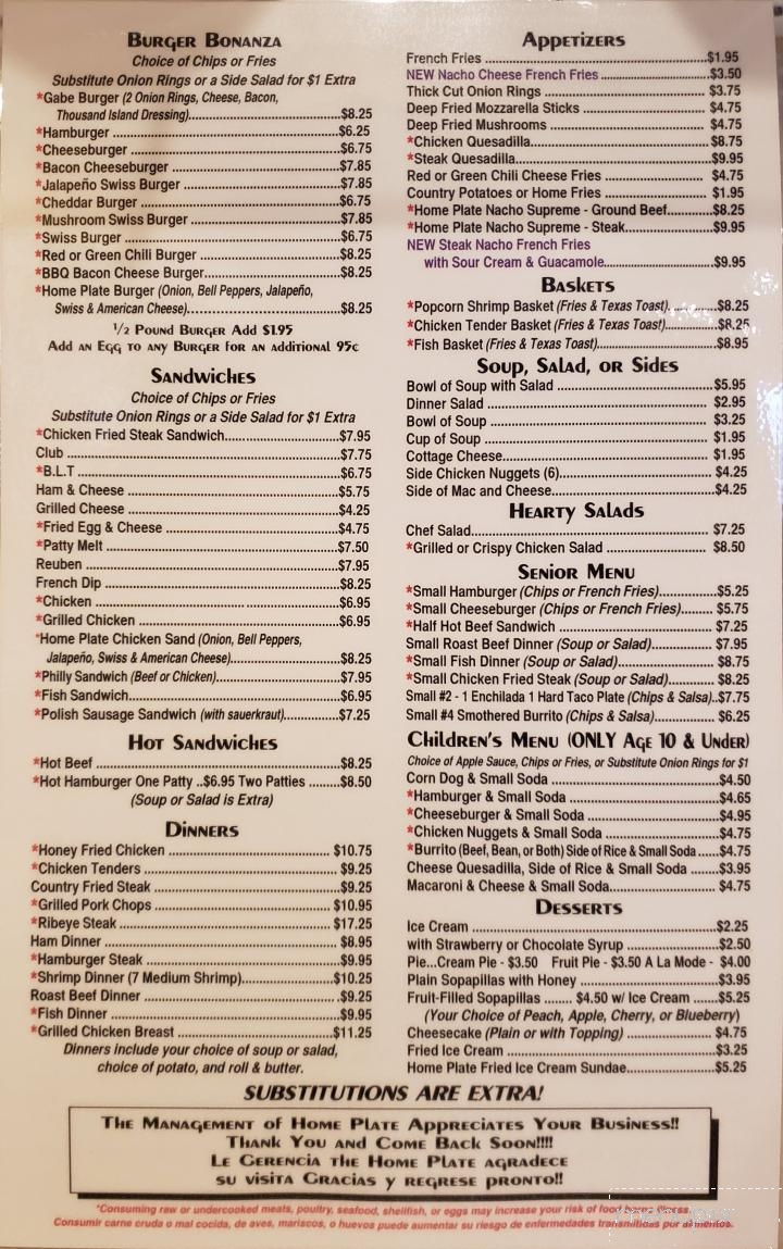 Home Plate - Fort Morgan, CO menu_pic