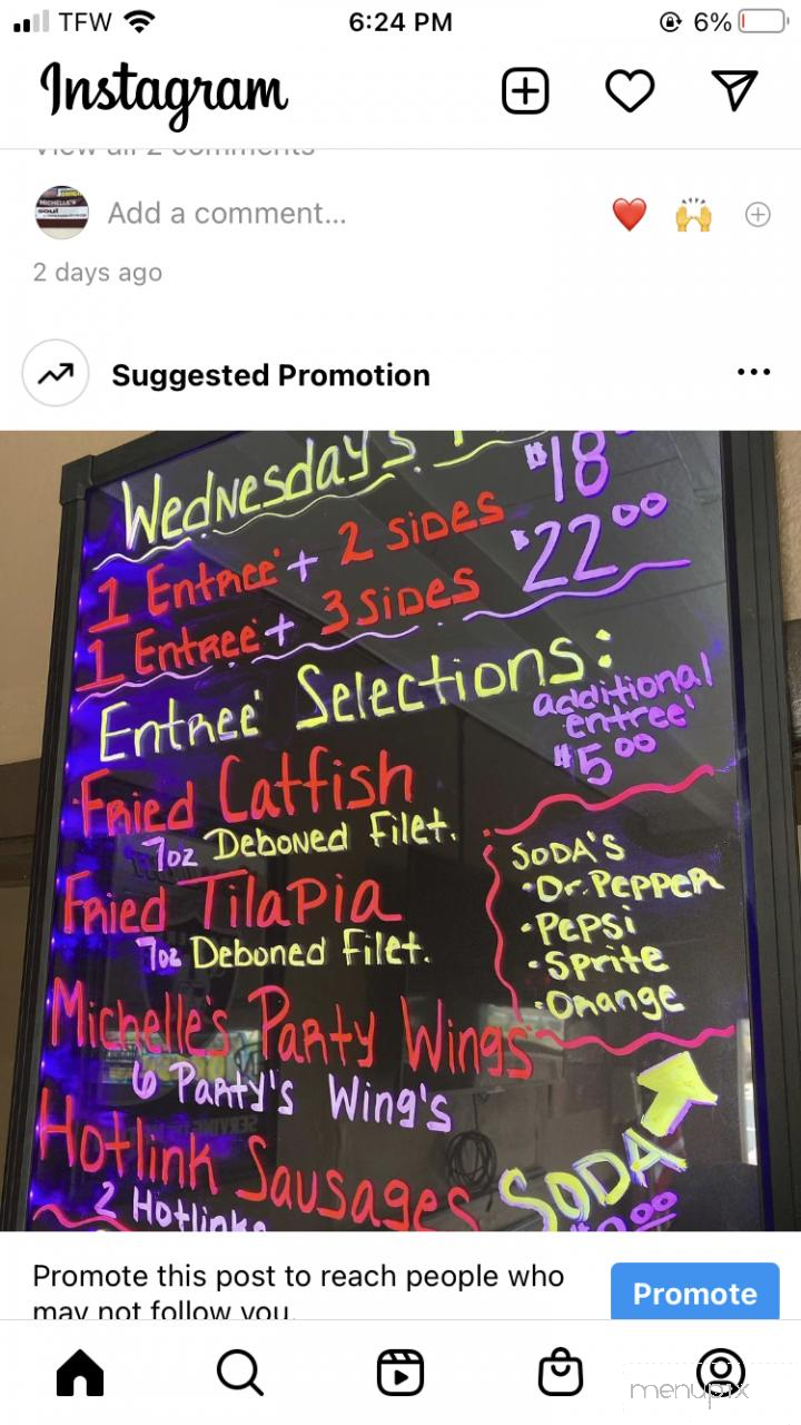 Michelle's Soul Food Kitchen - Seaside, CA menu_pic