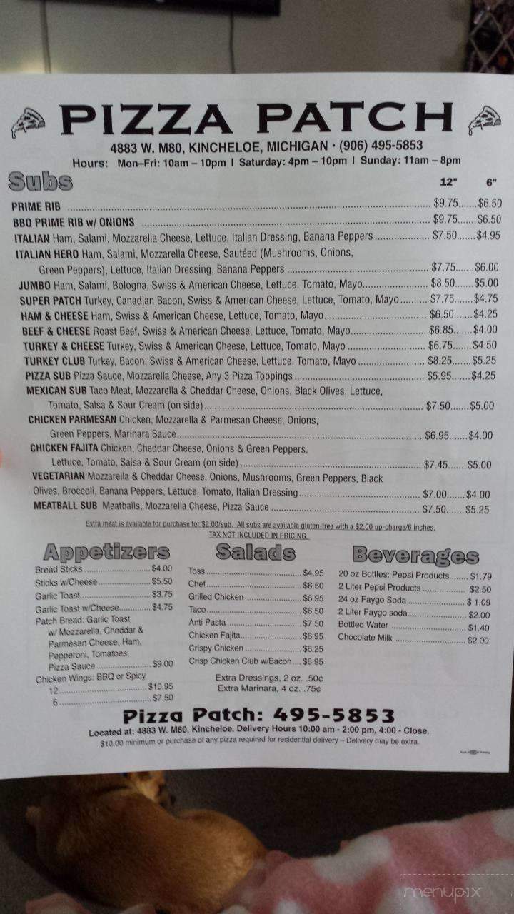 Pizza Patch - Kincheloe, MI menu_pic