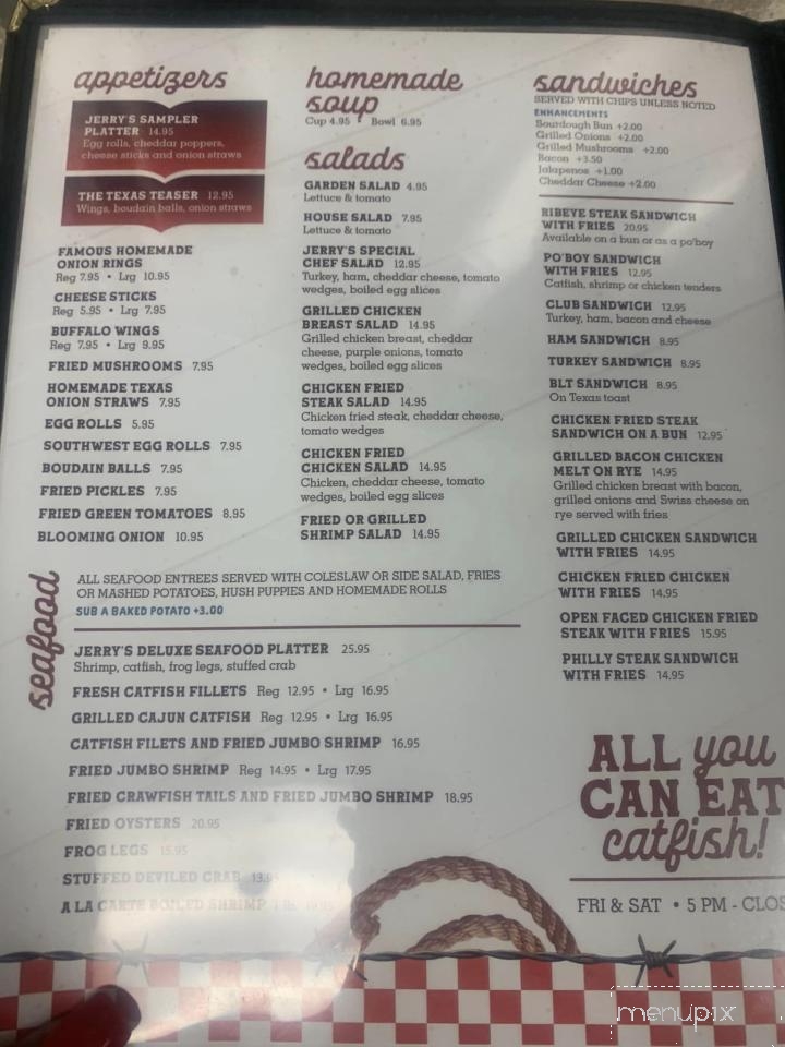Jerry's Restaurant - Onalaska, TX menu_pic