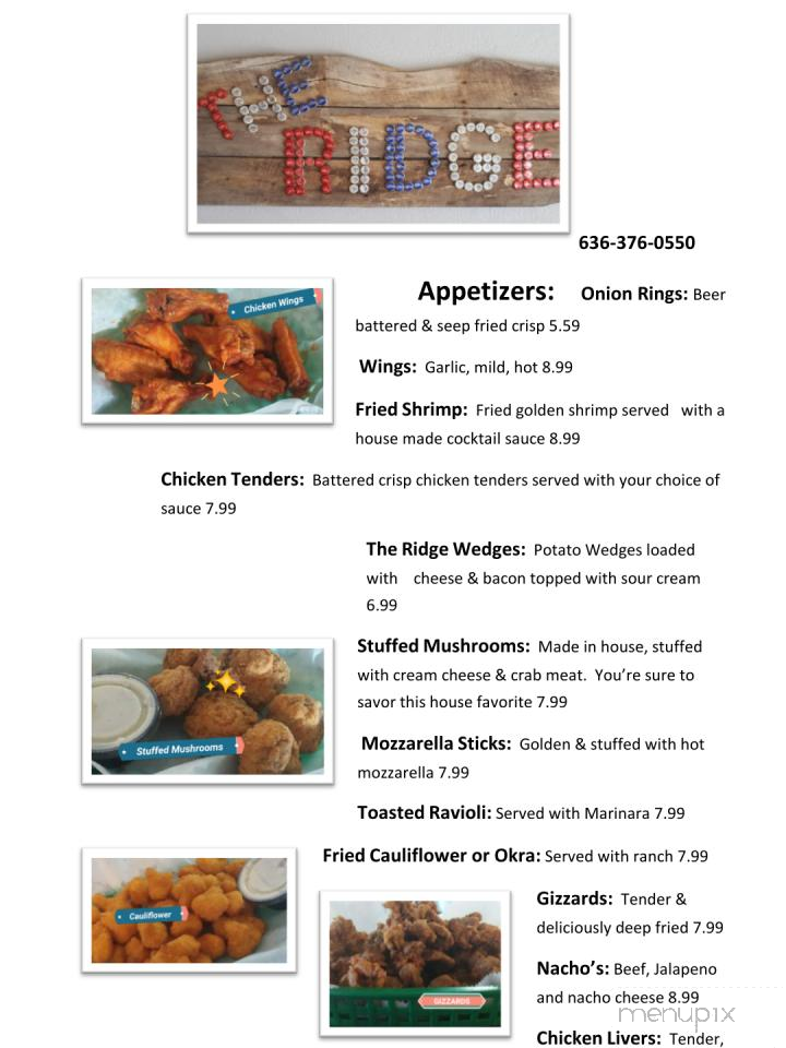 The Ridge - High Ridge, MO menu_pic