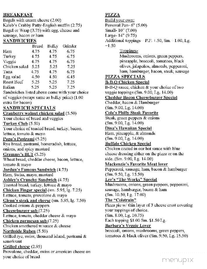 Cuttings Northside Cafe - Hanover, NH menu_pic
