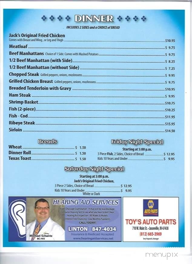 Jacks Place - Jasonville, IN menu_pic