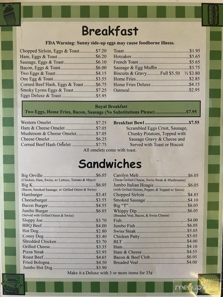 Carolyn's Kitchen - Bucyrus, OH menu_pic