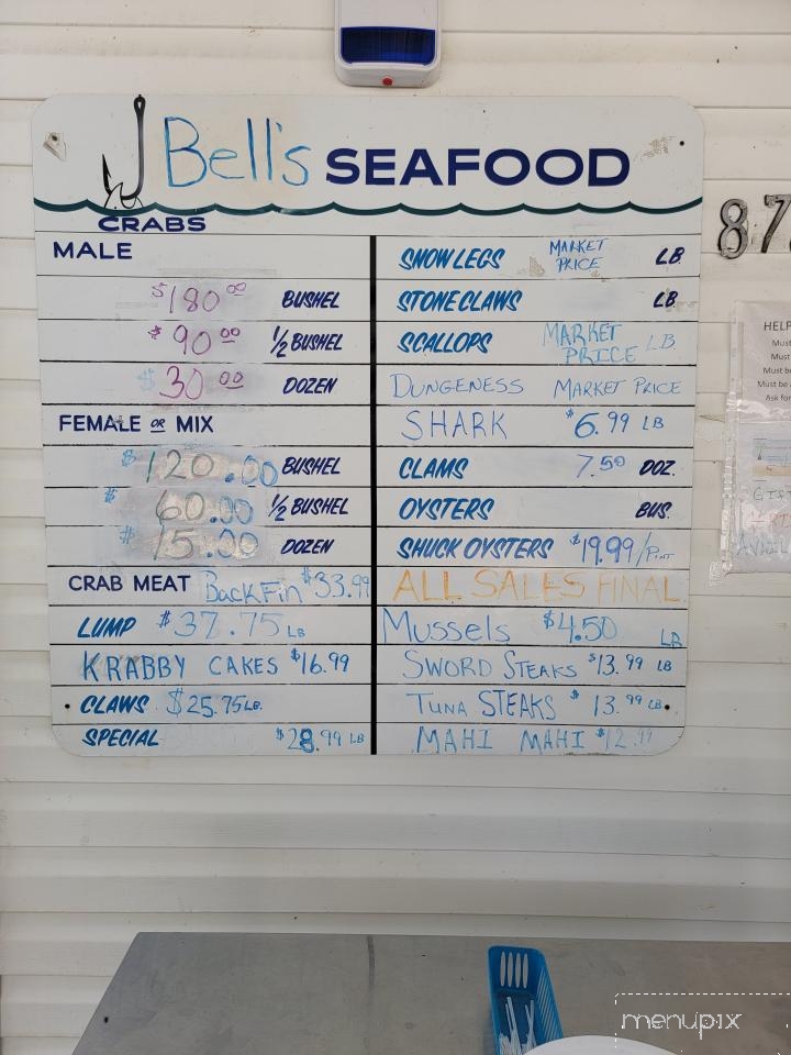 Bell's Seafood - Walterboro, SC menu_pic