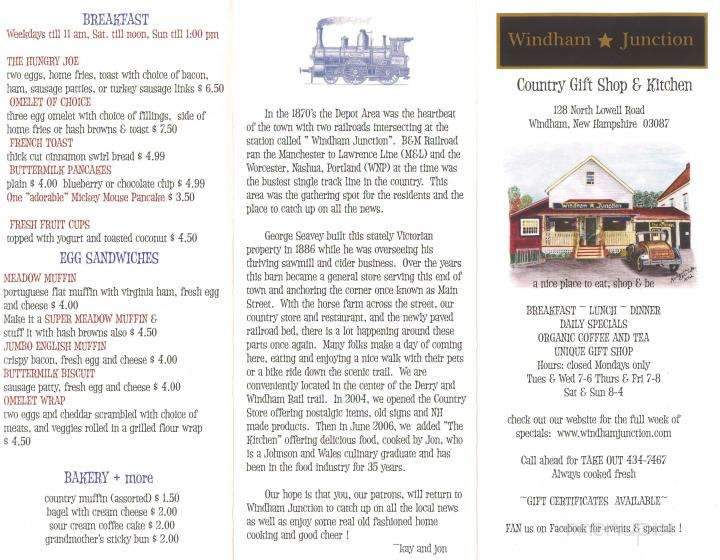 Windham Junction Country Store and Kitchen - Windham, NH menu_pic