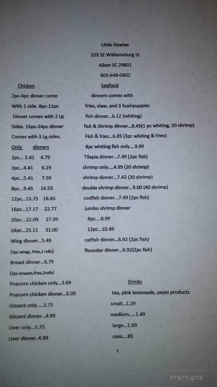 Little Howie's Burgers & Chick - Barnwell, SC menu_pic