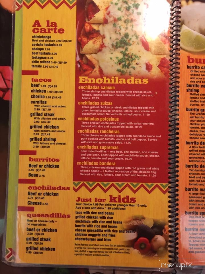 Cancun Mexican Restaurant & Cantina - Fenton, MI menu_pic