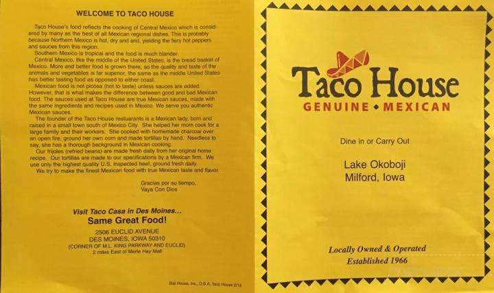 Taco House - Milford, IA menu_pic