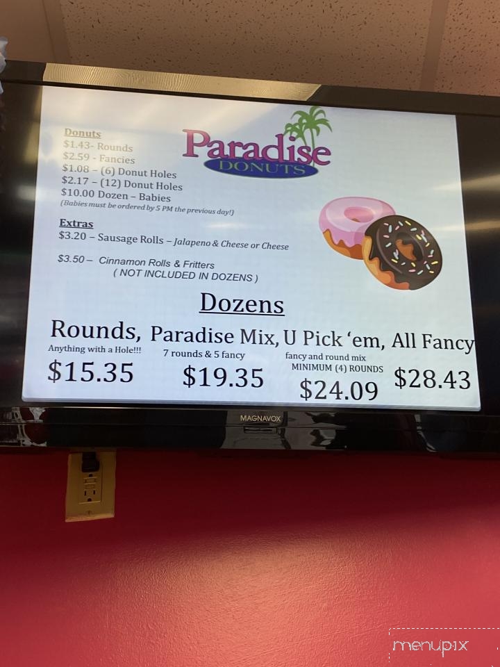 Paradise Donuts - Grand Island, NE menu_pic