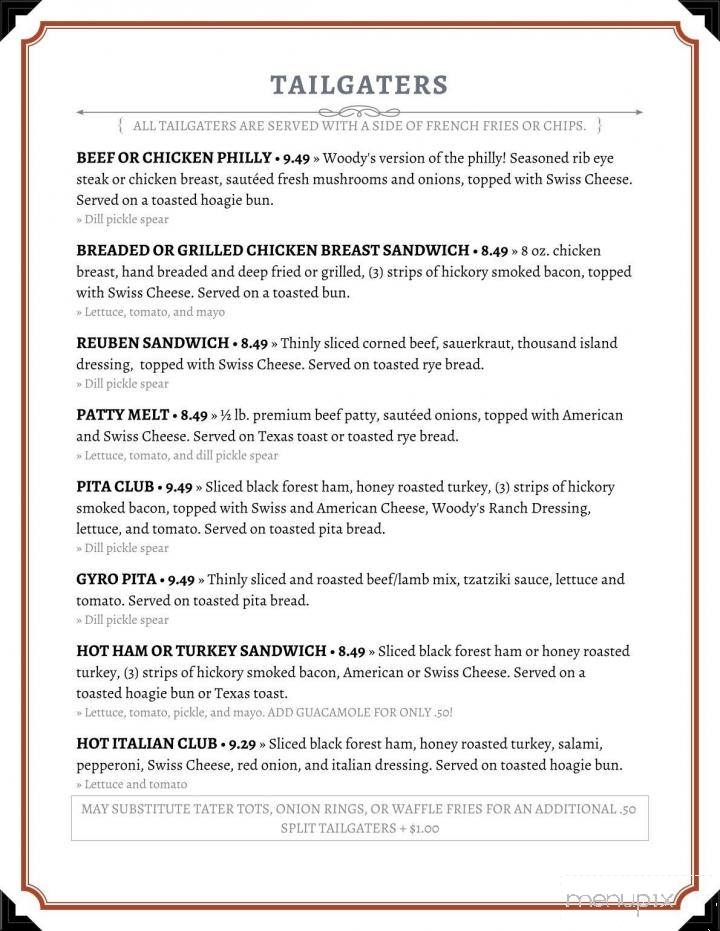 Woody's Sports Bar and Grill - Pratt, KS menu_pic