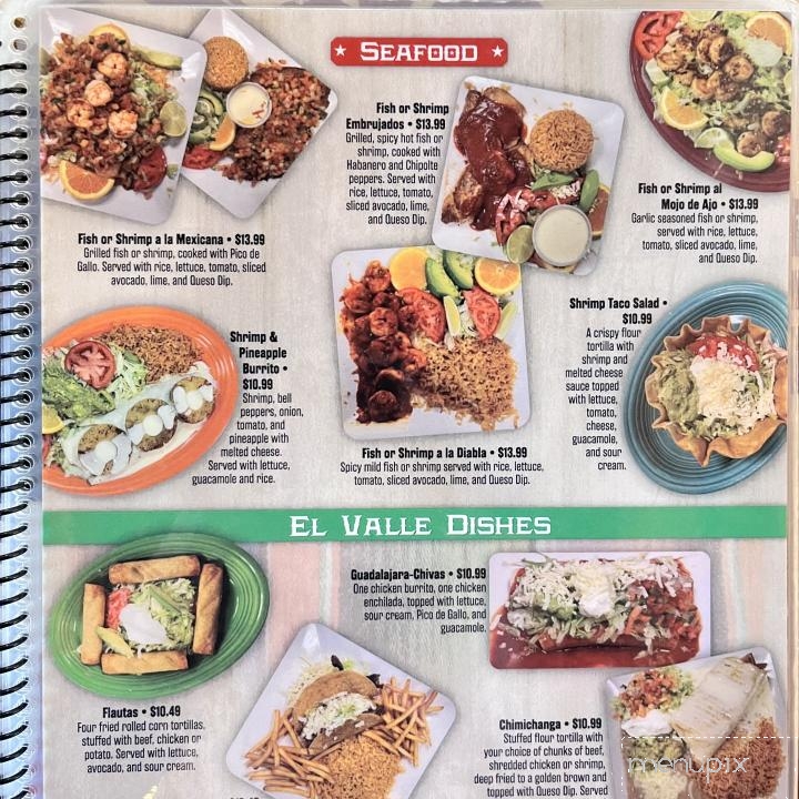 El Vallarta - Paris, TN menu_pic