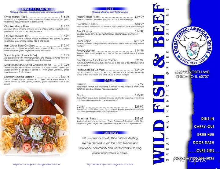 Wild Fish and Beef - Chicago, IL menu_pic