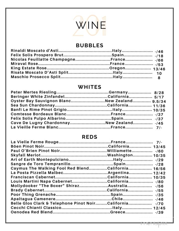 201 Cafe and Wine Bar - Oak Ridge, TN menu_pic
